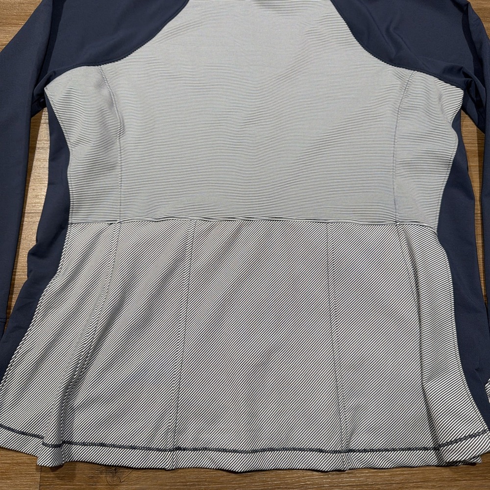 Peter Millar Golf Jacket Womens XL Navy Blue Striped Full Zip Daniel Murphy Logo - Picture 12 of 13